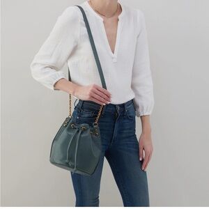 NWT HOBO Sage Green Leather Bucket Bag